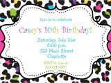Girl Birthday Invitation Template Rainbow Cheetah Girls Birthday Party Invitation Printable