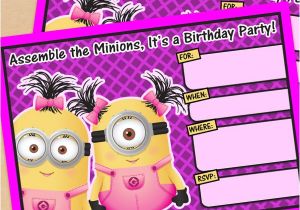 Girl Minion Birthday Party Invitations Free Printable Despicable Me Girl Minion Birthday Invitation