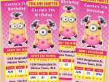 Girl Minion Birthday Party Invitations Free Printable Despicable Me Girl Minion Ticket Invitations