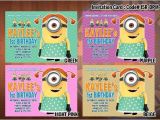 Girl Minion Birthday Party Invitations Personalized Girl Minion Despicable Me Printable Birthday