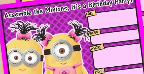 Girl Minion Party Invitations Free Printable Despicable Me Girl Minion Birthday