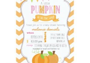 Girl Pumpkin Baby Shower Invitations A Little Pumpkin Girl Baby Shower Invitation