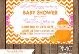 Girl Pumpkin Baby Shower Invitations Custom Printed Girl Pumpkin Baby Shower Invitations 1 00