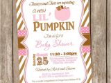 Girl Pumpkin Baby Shower Invitations Fall Little Pumpkin Girl Baby Shower Invitation Brown