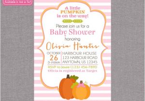Girl Pumpkin Baby Shower Invitations Little Pumpkin Baby Shower Invitation Fall by Zoeybluedesigns