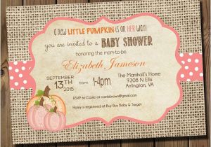 Girl Pumpkin Baby Shower Invitations Pink Little Pumpkin Girl Baby Shower Invitations Diy