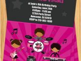 Girl Rockstar Party Invitations African American Girls Rock Star Birthday Party Invitation