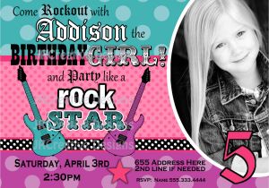 Girl Rockstar Party Invitations Rock Star Invite Girl Rockstar Invite Rocker by
