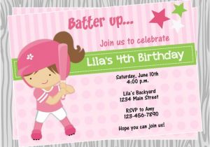 Girl softball Birthday Invitations Diy Girl softball Birthday Party Invitation Coordinating