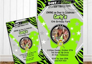Girl softball Birthday Invitations Printable Girls softball Birthday Party Girls by