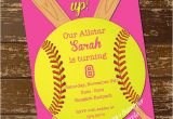 Girl softball Birthday Invitations softball Invitation Birthday Invitation softball Invite