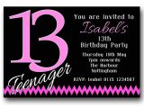 Girls 13th Birthday Party Invitations 10 Personalised Boys Girls Teenager 13th Birthday Party