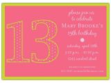 Girls 13th Birthday Party Invitations 13th Birthday Girl Dots Invitations Paperstyle