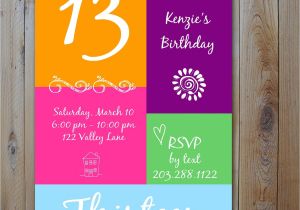 Girls 13th Birthday Party Invitations 13th Birthday Invitation Girl 39 S Birthday by