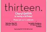 Girls 13th Birthday Party Invitations Thirteen Pink 13th Birthday Invitations Paperstyle