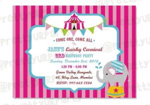 Girly Birthday Invitations Free Printable Girl Carnival Party Invites Custom Printable Birthday