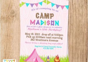 Girly Birthday Invitations Free Printable Girly Camping Invitation Birthday Sleepover You Print