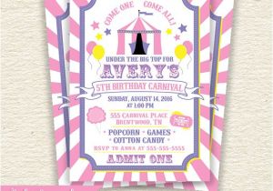 Girly Birthday Invitations Free Printable Girly Carnival Birthday Party Printable Invitation Pink