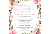 Girly Graduation Invitations Girly Floral Chic Class Of 2017 Graduation Party Card