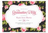 Girly Graduation Invitations Girly Vintage Floral Print Graduation Party 5×7 Paper