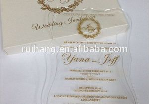 Glass Wedding Invitation Cards Clear Acrylic Die Cut Wedding Invitations for Elegant