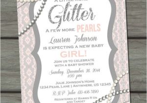 Glitter and Pearls Baby Shower Invitations 25 Best Ideas About Baby Pearls On Pinterest