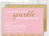Glitter Birthday Invitation Template Printable Gold Glitter Invitation Pink by Prettiestprintshop