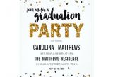 Glitter Graduation Party Invitations Gold Glitter Polka Dot Graduation Party Invitation Zazzle