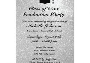 Glitter Graduation Party Invitations Silver Glitter Graduation Party Invitations Zazzle