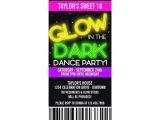 Glow In the Dark Party Invitations Free Glow In the Dark Sweet 16 Party 4×9 25 Paper Invitation
