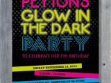 Glow Party Invites Glow In the Dark Party Invitation for Birthday Black Light