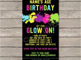 Glow Party Invites Neon Glow Party Ticket Invitation Template Editable Pdf