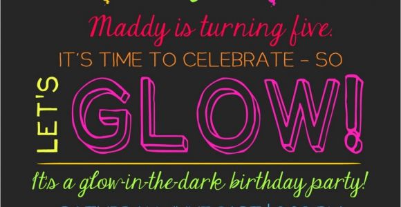Glow Party Invites Printable Glow In the Dark theme Party Invitation
