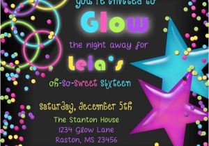 Glow Stick Party Invitations Sweet 16 Glow Party Invitations Light Up the Night