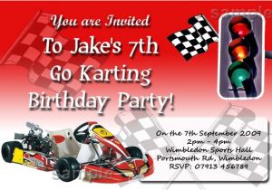 Go Kart Birthday Invitation Template 1funparty Personalised Go Kart Racing Karting Party