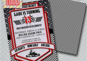 Go Kart Birthday Invitation Template Custom Racing or Go Cart Invitation