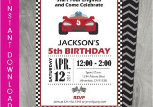 Go Kart Birthday Invitation Template Race Car Party Invitation Self Editable by Charliesprintables