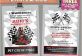 Go Karting Party Invitation Template Free Go Kart Birthday Party Vip Pass Invitations Instant Download