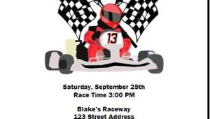 Go Karting Party Invitation Template Free Go Kart Racer Birthday Party Invitation Set Of 12 In 2019