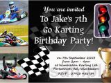Go Karting Party Invitation Template Free Personalised Boys Go Kart Racing Invites Karting Party