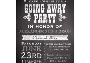 Going Away Party Invitation Template Free Vintage Chalkboard Going Away Graduation Party Invitation