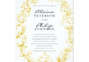 Gold Wedding Invitation Kit by Celebrate It Template Elegant Gold Frame Wedding Invitation Template Zazzle Com