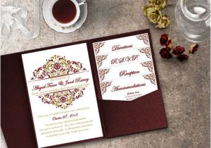 Gold Wedding Invitation Kit by Celebrate It Template Gold and Maroon Wedding Invitation Template Kit Invitation