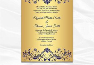 Gold Wedding Invitation Kit by Celebrate It Template Navy and Gold Wedding Invitation Template by