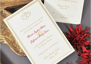 Gold Wedding Invitation Kits Gold Intertwined Hearts Printable Invitation Kit