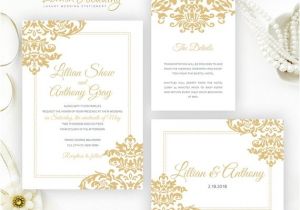 Gold Wedding Invitation Kits Gold Wedding Invitation Kits Printed On White Shimmer Paper