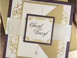 Gold Wedding Invitation Kits Items Similar to Wedding Invitation Eggplant Gold Elegant