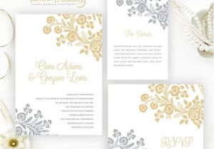 Gold Wedding Invitation Kits Silver and Gold Wedding Invitation Kits Printed On Pearlescent