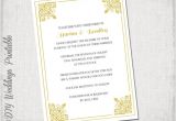 Gold Wedding Invitation Template Gold Wedding Invitation Template Classic Printable