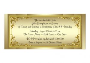 Golden Birthday Invitation Template Elegant Golden Ticket Birthday Party 4×9 25 Paper